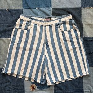 vtg striped denim shorts cenza 32 waist